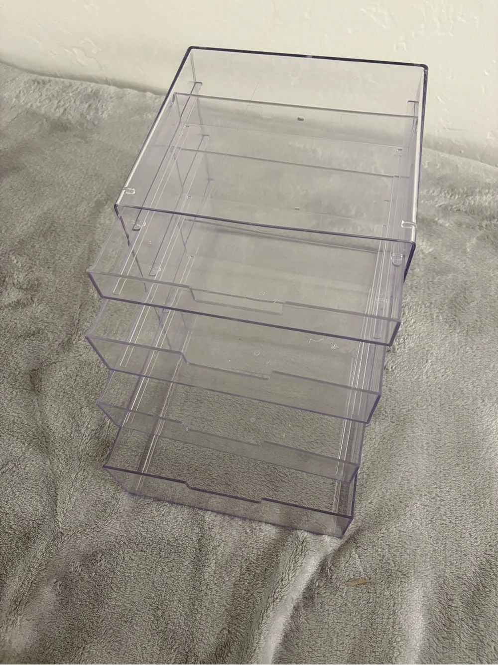 Transparent Light Purple 4-Drawer Stackable Storage Organizer